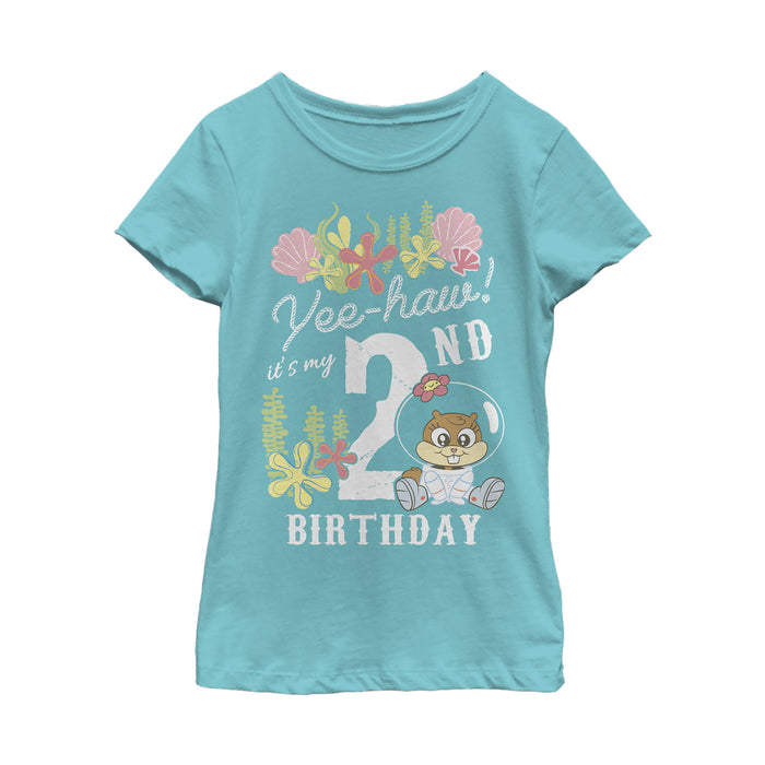 fifth sun Girl's SpongeBob SquarePants Sandy 2nd Birthday T-Shirt