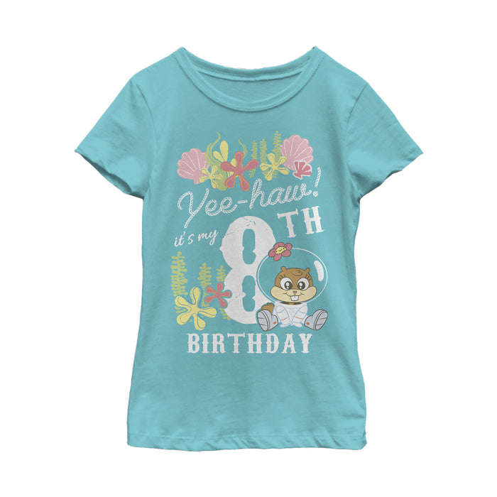 fifth sun Girl's SpongeBob SquarePants Sandy 8th Birthday T-Shirt