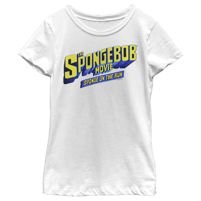 fifth sun Girl's SpongeBob SquarePants Sponge on the Run Classic Logo T-Shirt