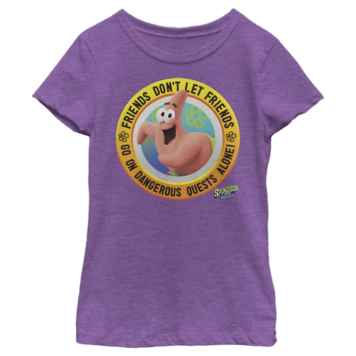 fifth sun Girl's SpongeBob SquarePants Sponge on the Run Patrick Don't Quest Alone T-Shirt