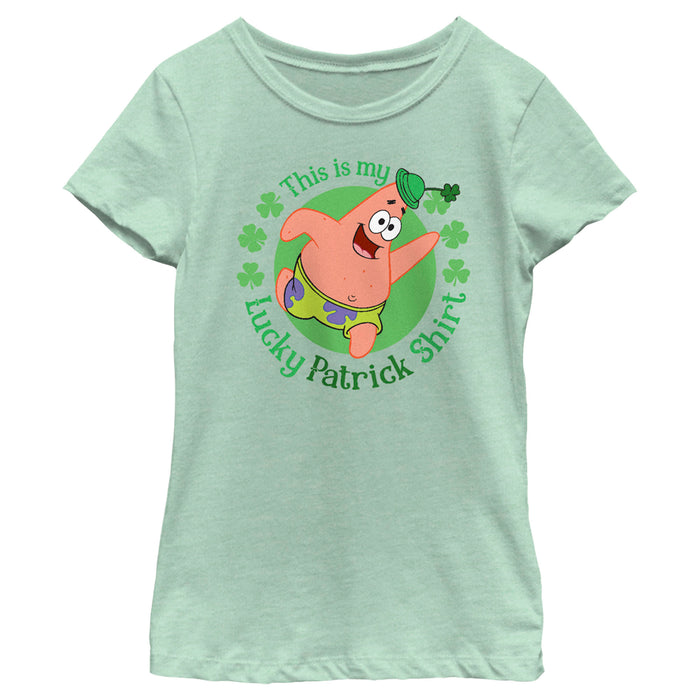 fifth sun Girl's SpongeBob SquarePants St. Patrick's Day This is my Lucky Patrick Shirt T-Shirt