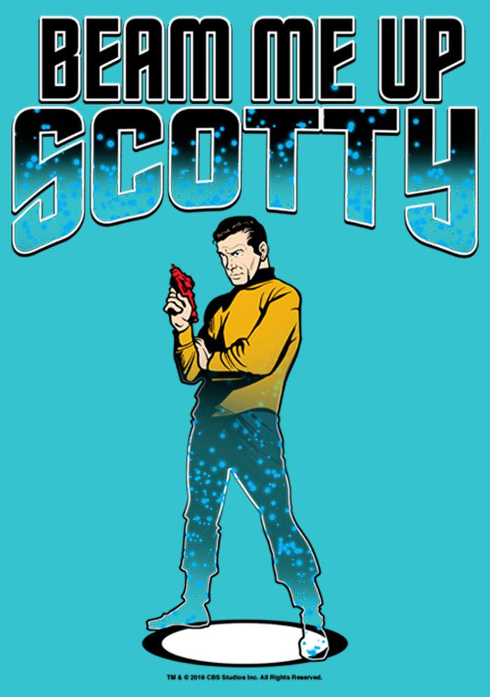 Fifth Sun Girl's Star Trek Cartoon Kirk Beam Me Up Scotty Transporter T-Shirt