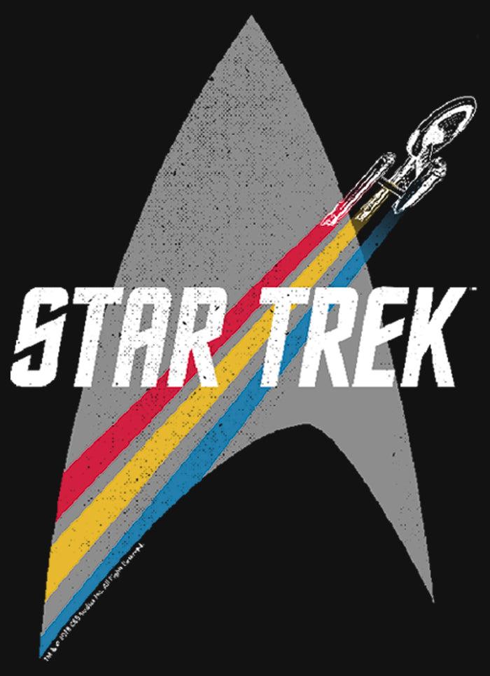 Fifth Sun Girl's Star Trek Enterprise Starfleet Rainbow Streak T-Shirt