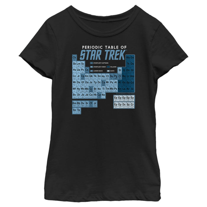 fifth sun Girl's Star Trek Periodic Table Of Starfleet T-Shirt