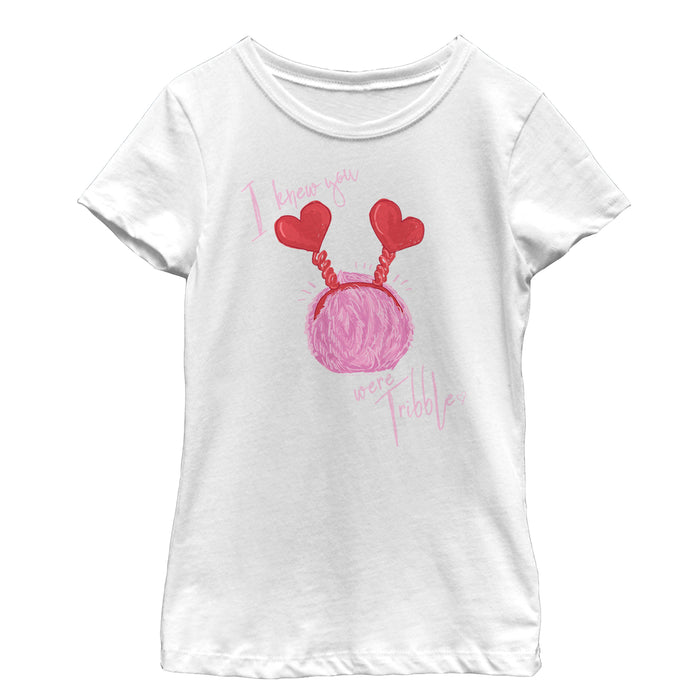 fifth sun Girl's Star Trek Valentine I Knew You Were Tribble T-Shirt