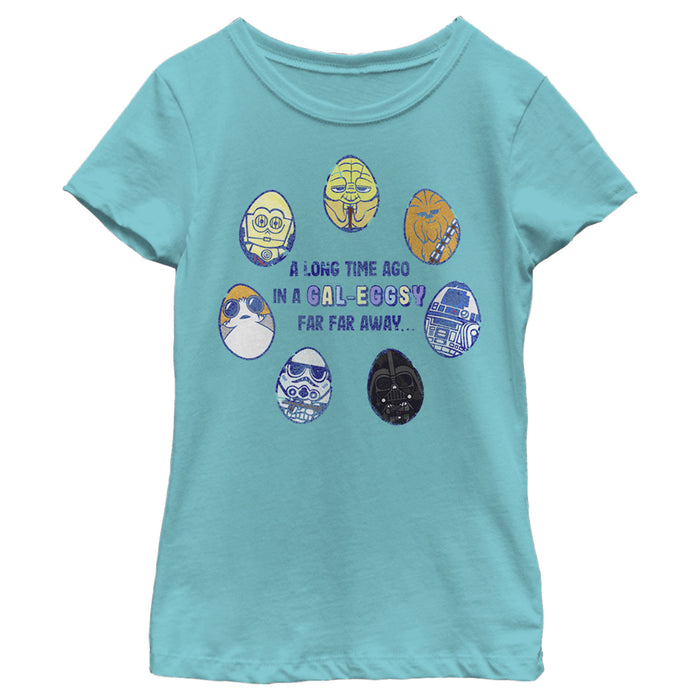 fifth sun Girl's Star Wars A Time Ago in a Gal-Eggsy Far Away T-Shirt