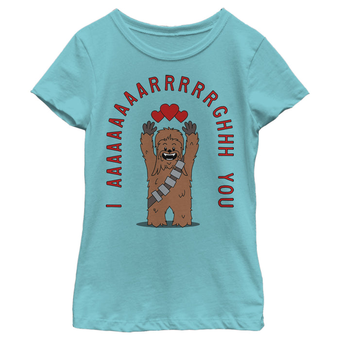 fifth sun Girl's Star Wars Chewie Valentine I Aaaaarrrgh You T-Shirt