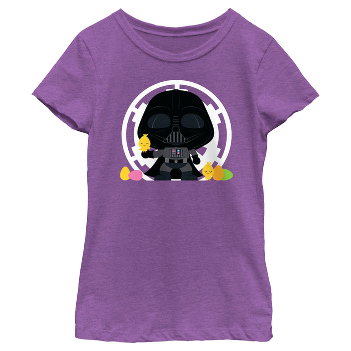fifth sun Girl's Star Wars Darth Vader Loves Easter and Baby Chickens T-Shirt