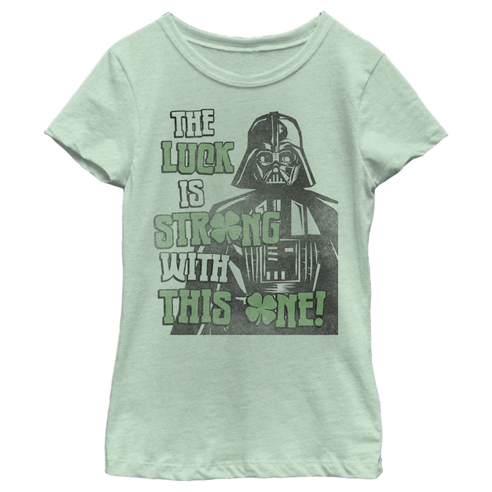 fifth sun Girl's Star Wars Darth Vader St. Patrick's Day Luck Is Strong With This One T-Shirt