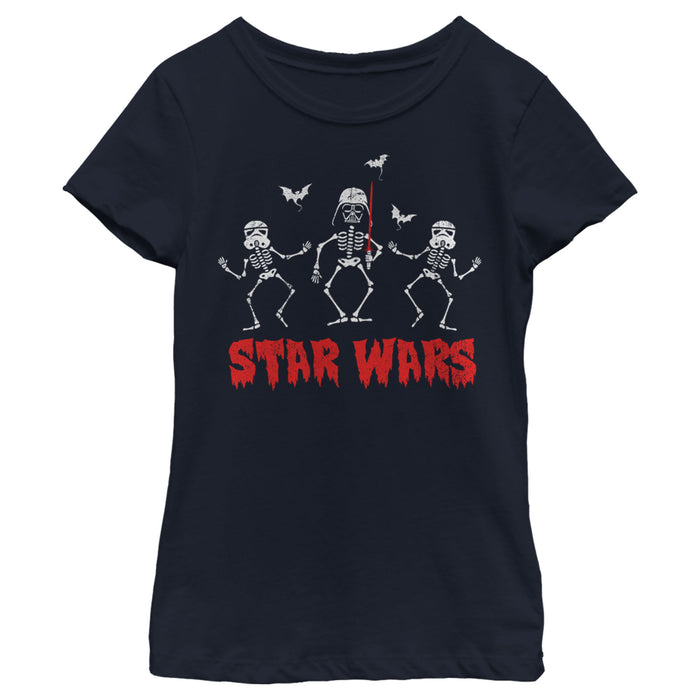 Fifth Sun Girl's Star Wars Halloween Vader Skeletons T-Shirt
