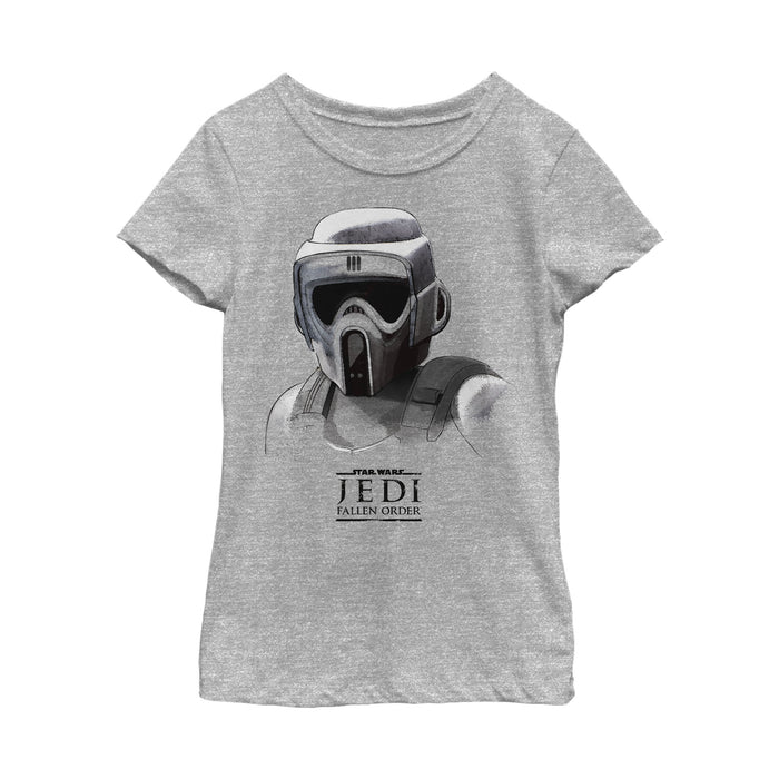 fifth sun Girl's Star Wars Jedi: Fallen Order Grayscale Scout Trooper T-Shirt