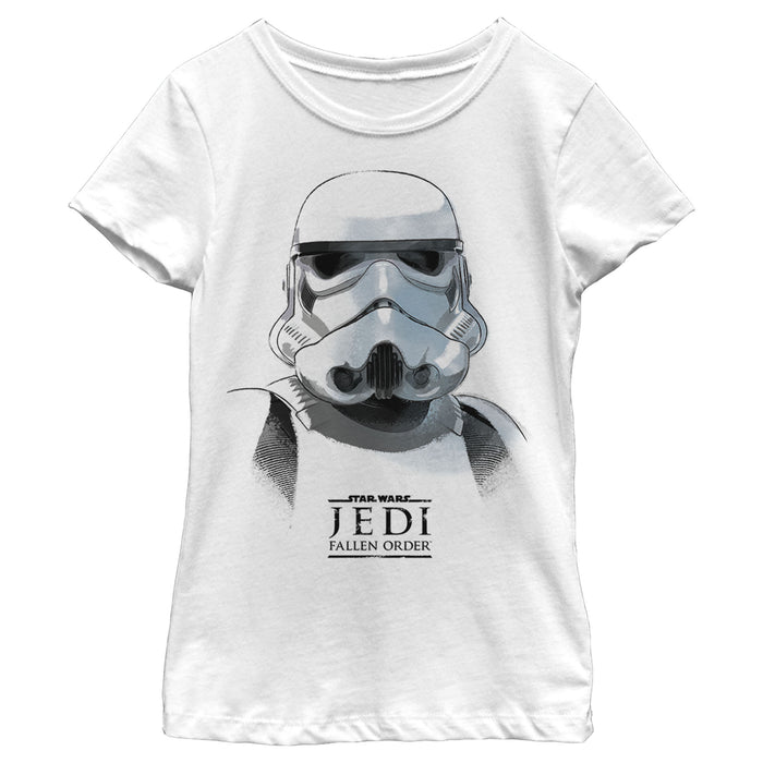 fifth sun Girl's Star Wars Jedi: Fallen Order Stormtrooper Portrait T-Shirt