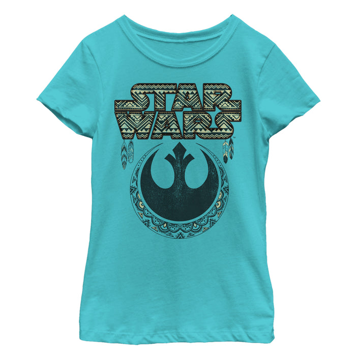 fifth sun Girl's Star Wars Rebel Feather Logo T-Shirt