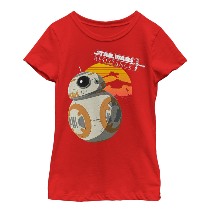 Fifth Sun Girl's Star Wars Resistance BB-8 Sunset T-Shirt