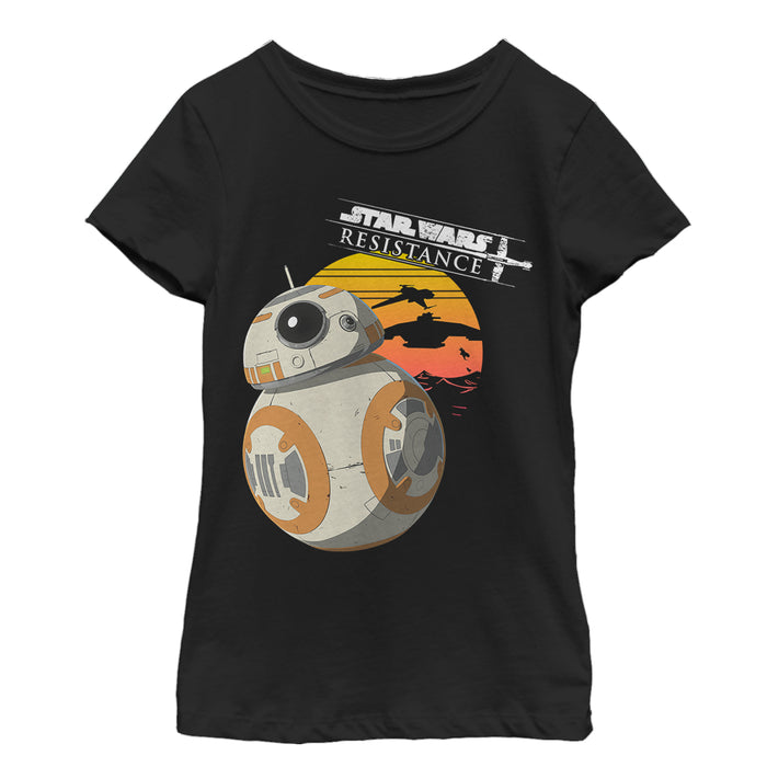fifth sun Girl's Star Wars Resistance BB-8 Sunset T-Shirt