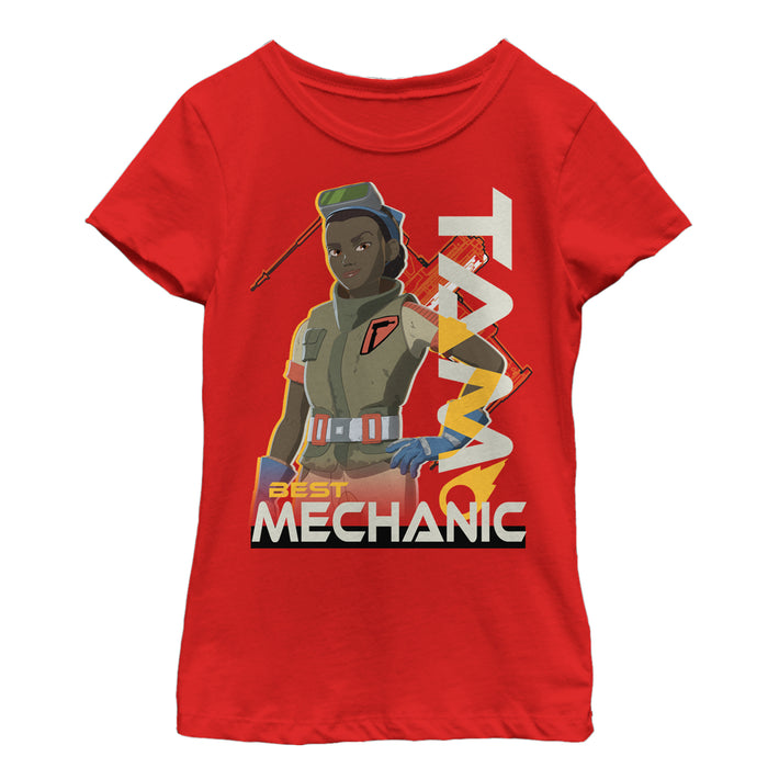 fifth sun Girl's Star Wars Resistance Best Mechanic Tam T-Shirt