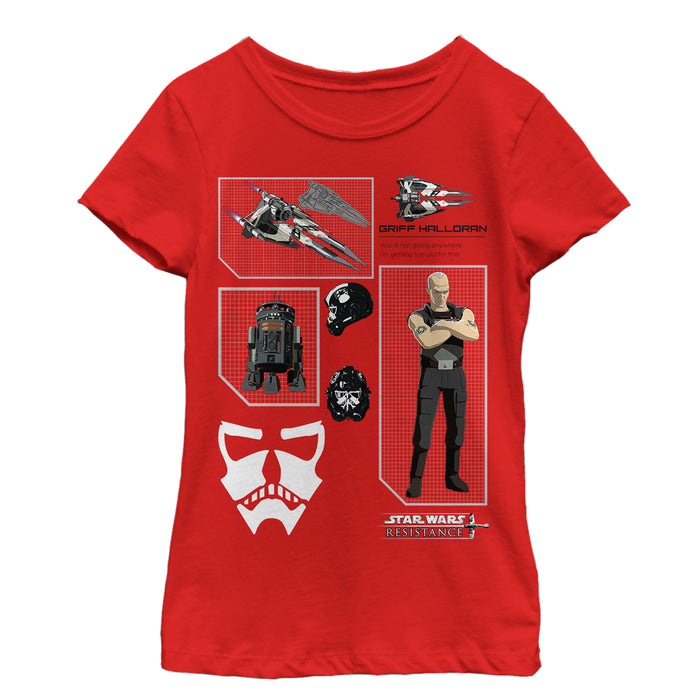 fifth sun Girl's Star Wars Resistance Griff Profile T-Shirt