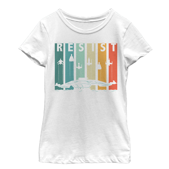 fifth sun Girl's Star Wars Resistance Pilot Rainbow Stripe T-Shirt
