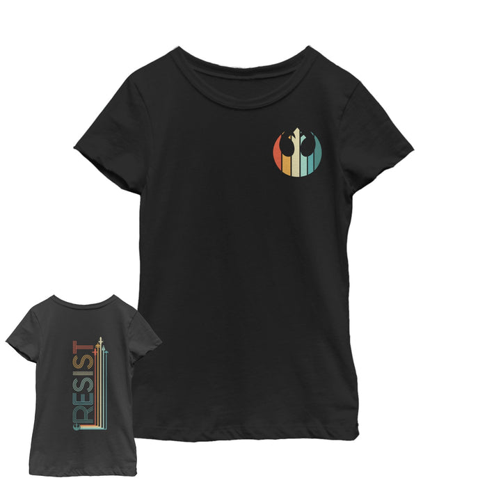Fifth Sun Girl's Star Wars Resistance Rainbow Rebel Symbol T-Shirt