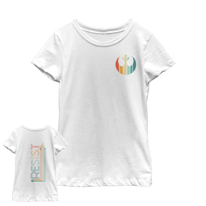 fifth sun Girl's Star Wars Resistance Rainbow Rebel Symbol T-Shirt