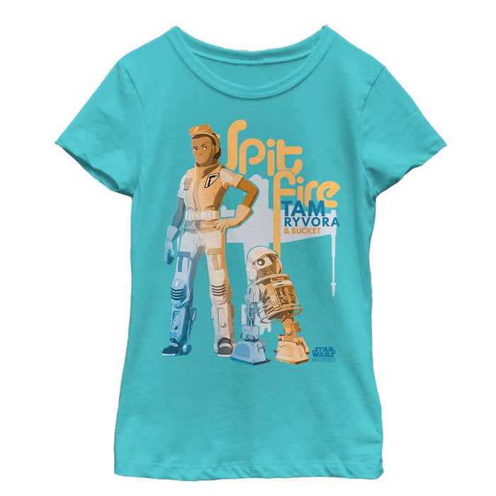 fifth sun Girl's Star Wars Resistance Tam & Bucket T-Shirt