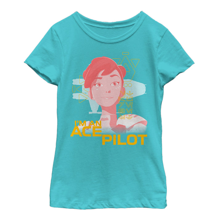 fifth sun Girl's Star Wars Resistance Torra Ace Pilot T-Shirt