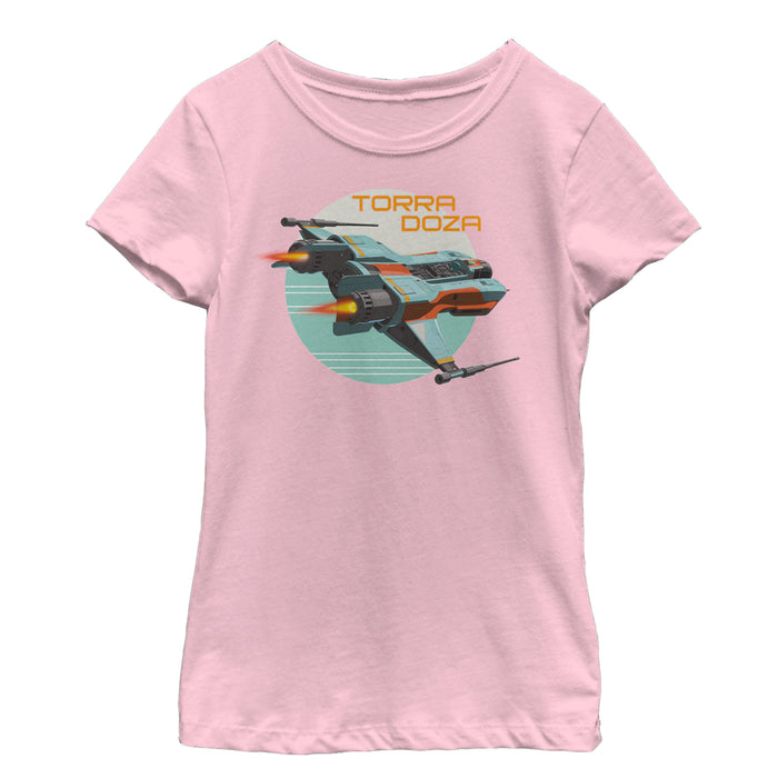 fifth sun Girl's Star Wars Resistance Torra Doza Flight T-Shirt