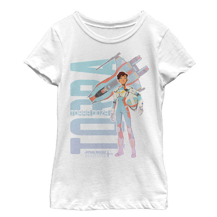 fifth sun Girl's Star Wars Resistance Torra Watercolor Print T-Shirt