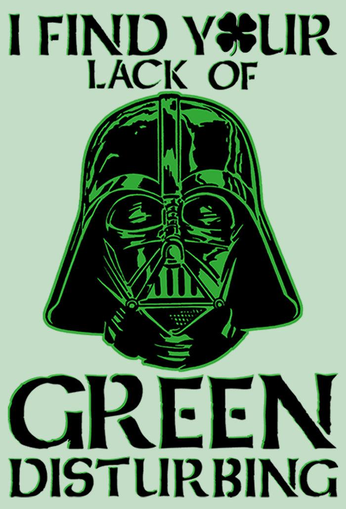 Fifth Sun Girl's Star Wars St. Patrick's Day Darth Vader I Find Your Lack Of Green Disturbing T-Shirt