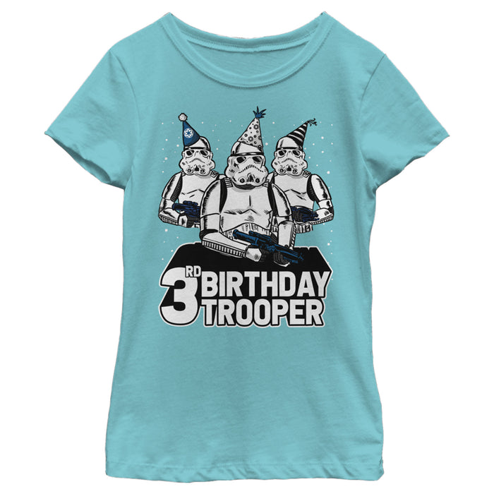 fifth sun Girl's Star Wars Stormtrooper Party Hats Trio 3rd Birthday Trooper T-Shirt