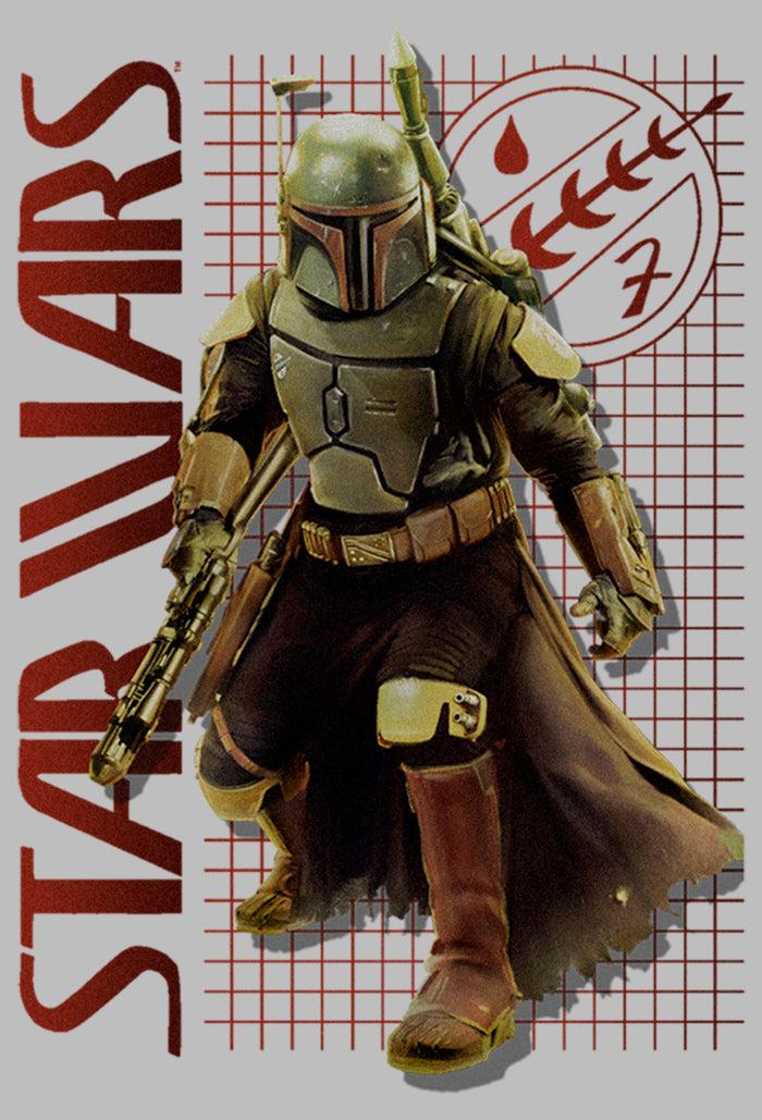 Fifth Sun Girl's Star Wars: The Book Of Boba Fett Action Grid Logo T-Shirt