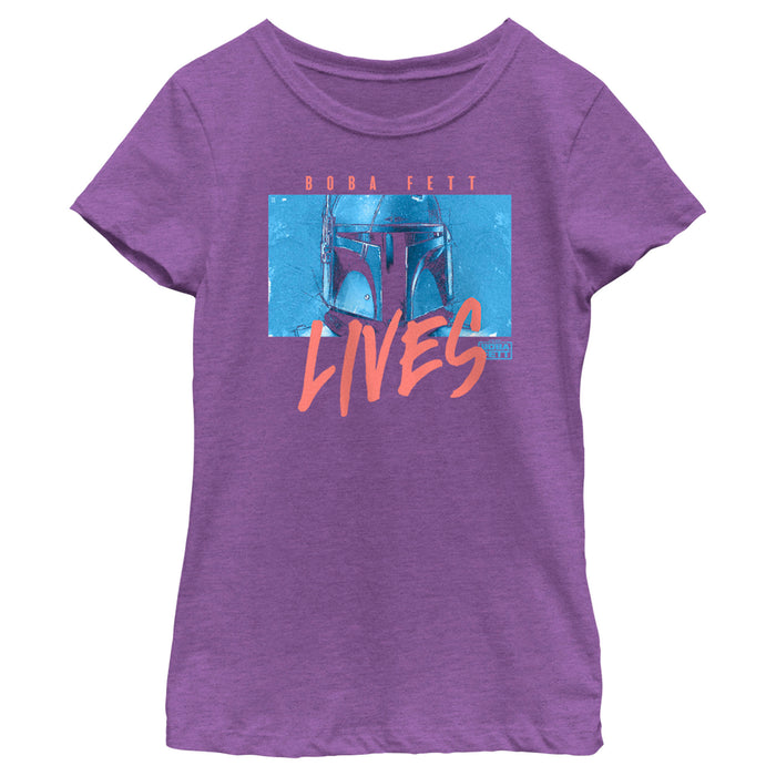 fifth sun Girl's Star Wars: The Book of Boba Fett Boba Lives T-Shirt