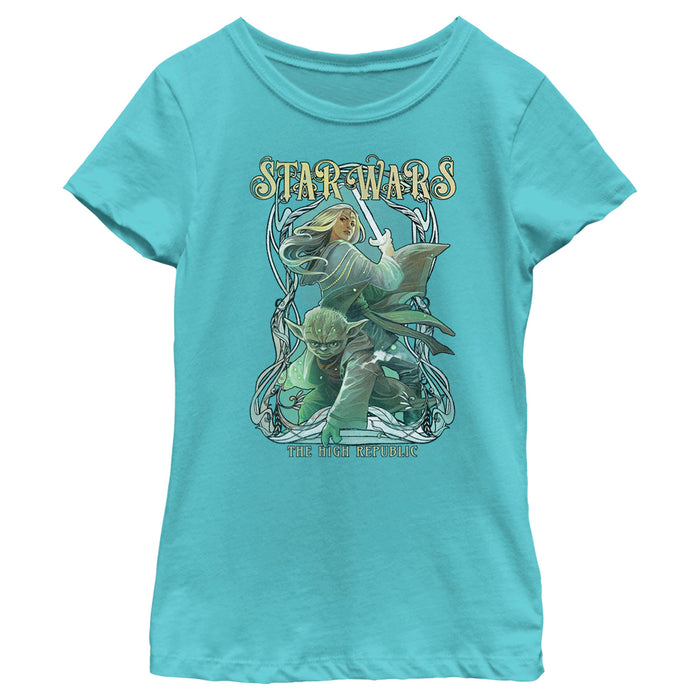 fifth sun Girl's Star Wars The High Republic Yoda and Avar Kriss T-Shirt