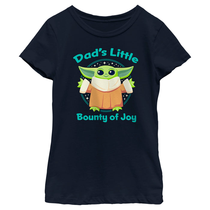 fifth sun Girl's Star Wars: The Mandalorian Grogu Dad's Little Bounty of Joy T-Shirt