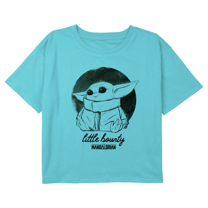 fifth sun Girl's Star Wars: The Mandalorian Grogu Fuzzy Eyes T-Shirt