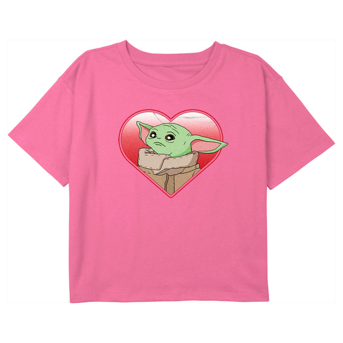 fifth sun Girl's Star Wars: The Mandalorian Grogu Heart Look T-Shirt