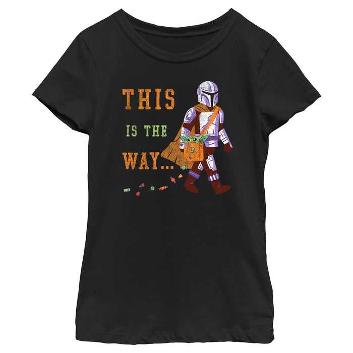 fifth sun Girl's Star Wars: The Mandalorian Halloween This is the Way Treats T-Shirt