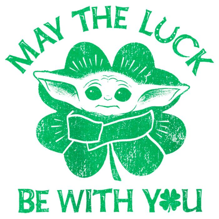 Fifth Sun Girl's Star Wars: The Mandalorian St. Patrick's Day Grogu May The Luck Be With You Retro T-Shirt