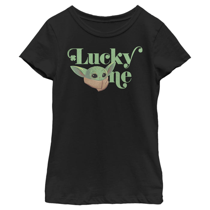 fifth sun Girl's Star Wars: The Mandalorian St. Patrick's Day Grogu Lucky One T-Shirt