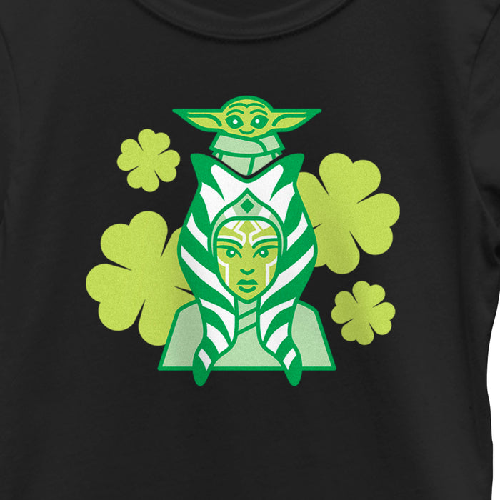Fifth Sun Girl's Star Wars: The Mandalorian St. Patrick's Day Ahsoka Tano And Grogu T-Shirt