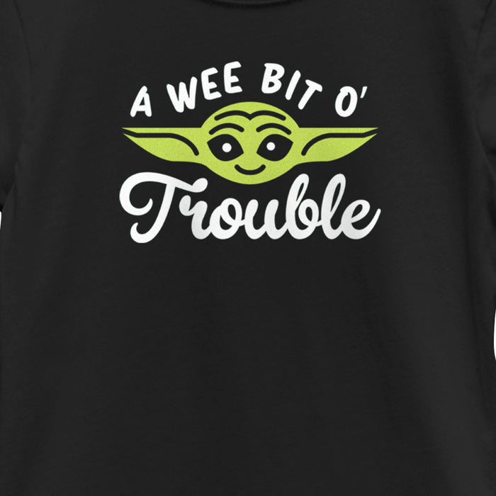 Fifth Sun Girl's Star Wars: The Mandalorian St. Patrick's Day Grogu A Wee Bit O' Trouble T-Shirt