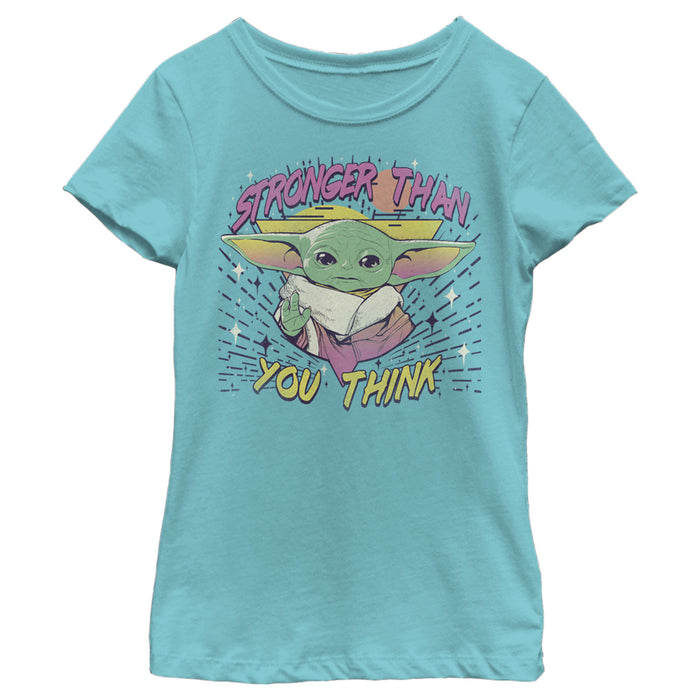 fifth sun Girl's Star Wars: The Mandalorian The Child Stronger Than You Think T-Shirt