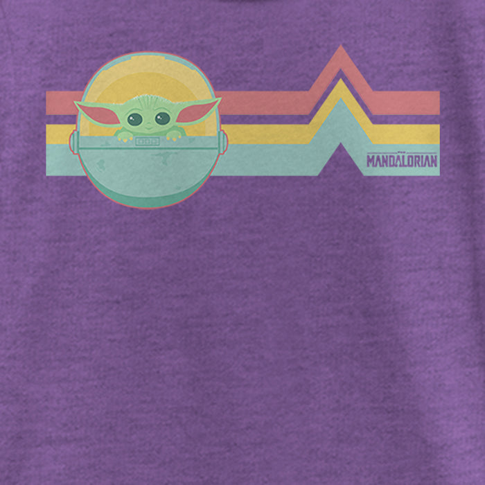 Fifth Sun Girl's Star Wars: The Mandalorian The Mandalorian The Child Retro Stripes T-Shirt