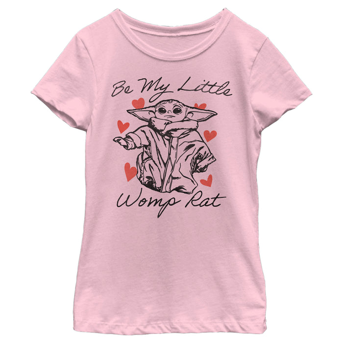 fifth sun Girl's Star Wars: The Mandalorian Valentine's Day The Child Be My Womp Rat T-Shirt