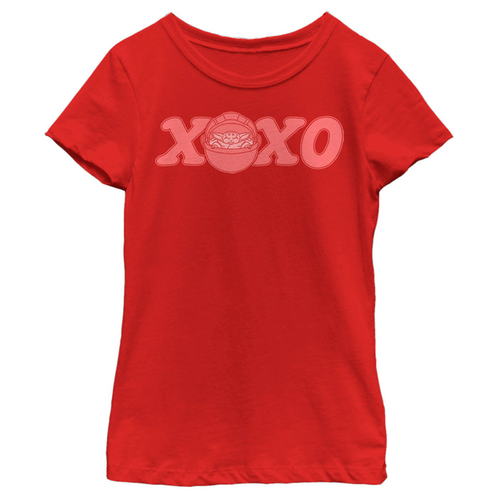 fifth sun Girl's Star Wars: The Mandalorian Valentine's Day The Child XOXO Bassinet T-Shirt