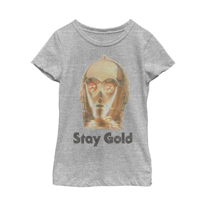 fifth sun Girl's Star Wars: The Rise of Skywalker C-3PO Stay Gold T-Shirt