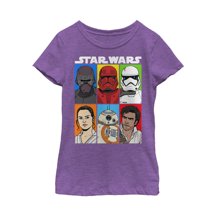 fifth sun Girl's Star Wars: The Rise of Skywalker Character Grid T-Shirt