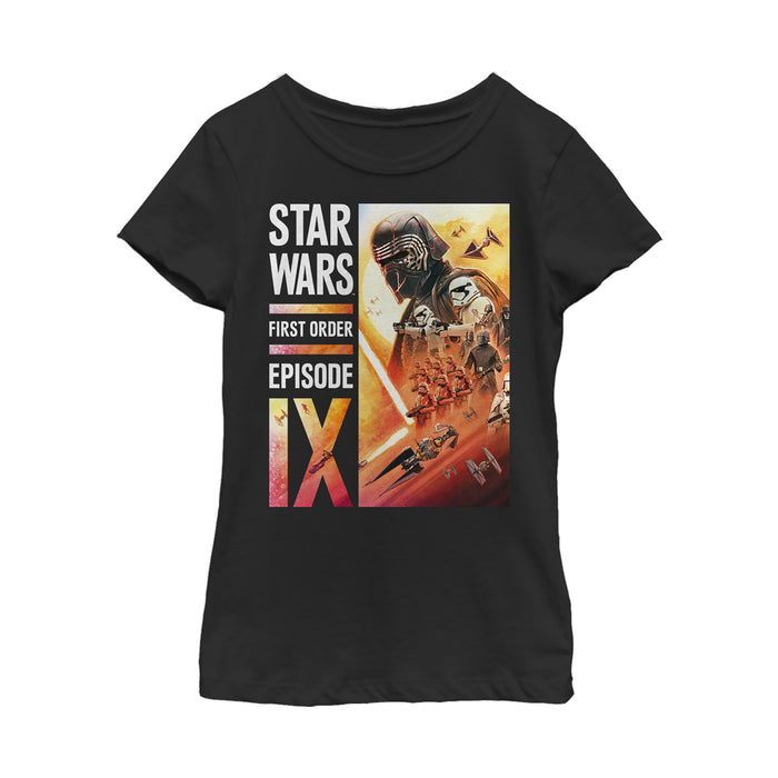fifth sun Girl's Star Wars: The Rise of Skywalker First Order Glow T-Shirt