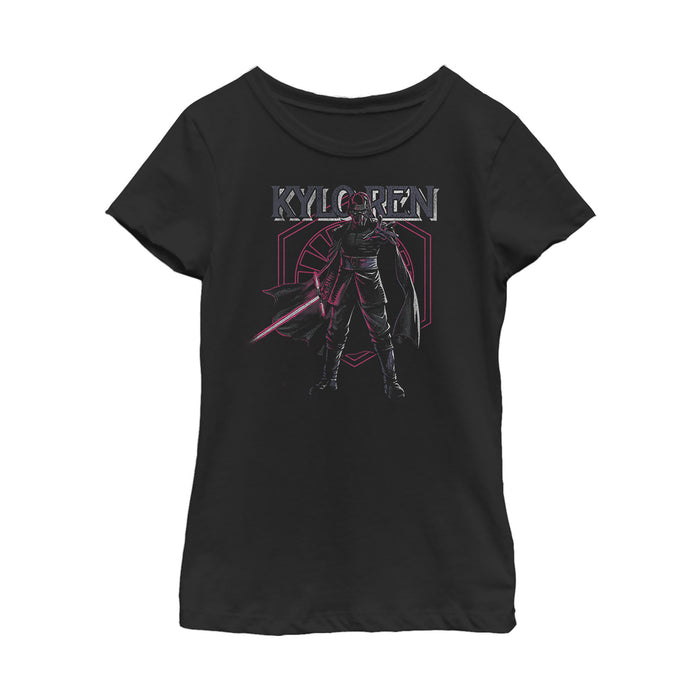 fifth sun Girl's Star Wars: The Rise of Skywalker Kylo Ren Emblem T-Shirt