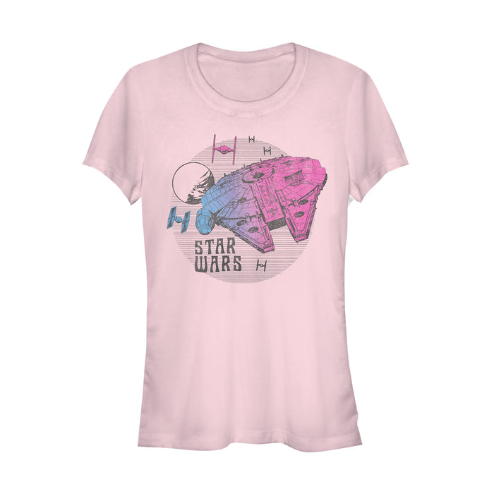 Fifth Sun Girl's Star Wars: The Rise Of Skywalker Ombre Millennium Falcon T-Shirt